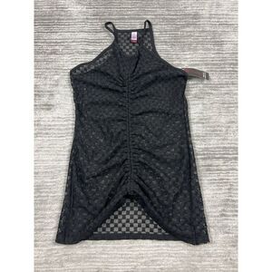 No Boundaries Top Juniors Small‎ Black Lace Ruched Sleeveless Cover Up NWT